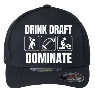 Funny Fantasy Football Drink Draft Dominate Flexfit Unipanel Trucker Cap