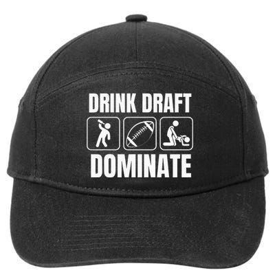 Funny Fantasy Football Drink Draft Dominate 7-Panel Snapback Hat