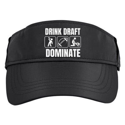 Funny Fantasy Football Drink Draft Dominate Adult Drive Performance Visor