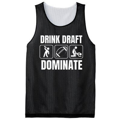 Funny Fantasy Football Drink Draft Dominate Mesh Reversible Basketball Jersey Tank