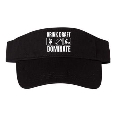 Funny Fantasy Football Drink Draft Dominate Valucap Bio-Washed Visor