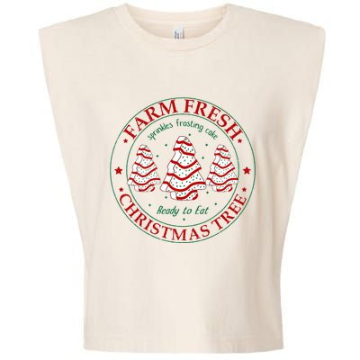 Funny Farm Fresh Christmas Tree Cakes Family Xmas Pajamas Garment-Dyed Women's Muscle Tee