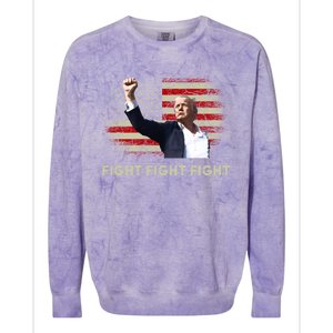 Fight Fight Fight Trump 2024 American Flag Shoot At Rally Cute Gift Colorblast Crewneck Sweatshirt