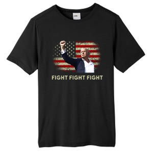 Fight Fight Fight Trump 2024 American Flag Shoot At Rally Cute Gift Tall Fusion ChromaSoft Performance T-Shirt