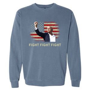 Fight Fight Fight Trump 2024 American Flag Shoot At Rally Cute Gift Garment-Dyed Sweatshirt