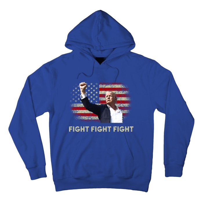 Fight Fight Fight Trump 2024 American Flag Shoot At Rally Cute Gift Hoodie