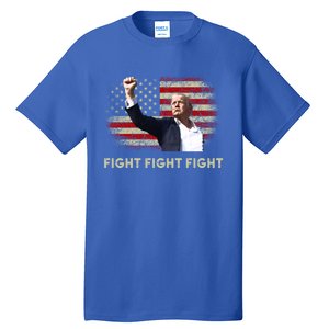 Fight Fight Fight Trump 2024 American Flag Shoot At Rally Cute Gift Tall T-Shirt