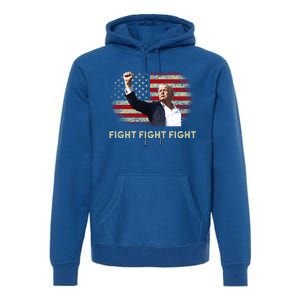 Fight Fight Fight Trump 2024 American Flag Shoot At Rally Cute Gift Premium Hoodie