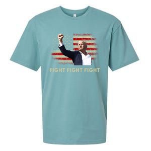 Fight Fight Fight Trump 2024 American Flag Shoot At Rally Cute Gift Sueded Cloud Jersey T-Shirt