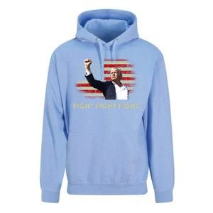 Fight Fight Fight Trump 2024 American Flag Shoot At Rally Cute Gift Unisex Surf Hoodie