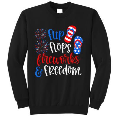 Flip Flops Fireworks And Freedom 4th Of July Us Flag Sweatshirt