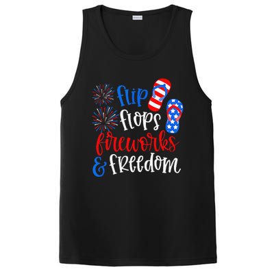 Flip Flops Fireworks And Freedom 4th Of July Us Flag PosiCharge Competitor Tank