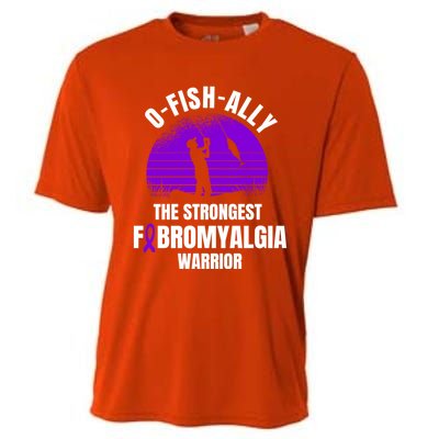 Funny Fishing Fibromyalgia Warrior Fisher Purple Ribbon Gift Cooling Performance Crew T-Shirt