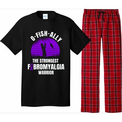 Funny Fishing Fibromyalgia Warrior Fisher Purple Ribbon Gift Pajama Set