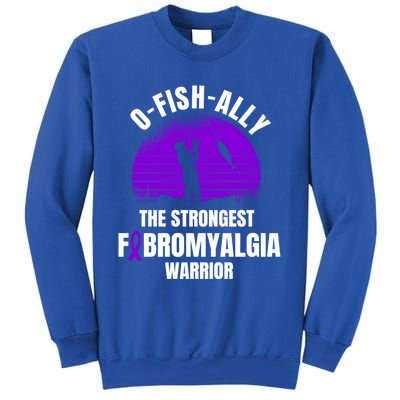 Funny Fishing Fibromyalgia Warrior Fisher Purple Ribbon Gift Sweatshirt