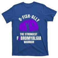 Funny Fishing Fibromyalgia Warrior Fisher Purple Ribbon Gift T-Shirt