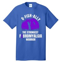 Funny Fishing Fibromyalgia Warrior Fisher Purple Ribbon Gift Tall T-Shirt