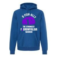 Funny Fishing Fibromyalgia Warrior Fisher Purple Ribbon Gift Premium Hoodie