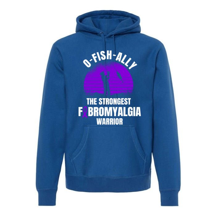 Funny Fishing Fibromyalgia Warrior Fisher Purple Ribbon Gift Premium Hoodie