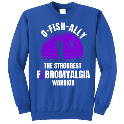 Funny Fishing Fibromyalgia Warrior Fisher Purple Ribbon Gift Tall Sweatshirt