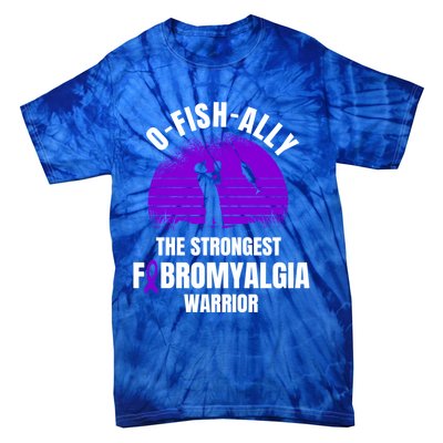 Funny Fishing Fibromyalgia Warrior Fisher Purple Ribbon Gift Tie-Dye T-Shirt