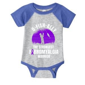 Funny Fishing Fibromyalgia Warrior Fisher Purple Ribbon Gift Infant Baby Jersey Bodysuit