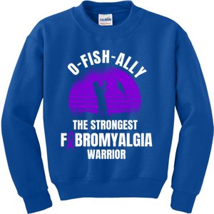 Funny Fishing Fibromyalgia Warrior Fisher Purple Ribbon Gift Kids Sweatshirt