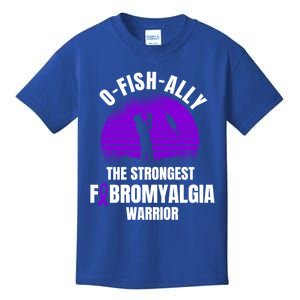 Funny Fishing Fibromyalgia Warrior Fisher Purple Ribbon Gift Kids T-Shirt