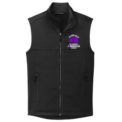 Funny Fishing Fibromyalgia Warrior Fisher Purple Ribbon Gift Collective Smooth Fleece Vest