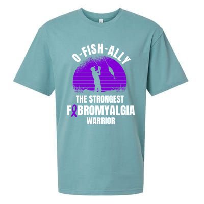 Funny Fishing Fibromyalgia Warrior Fisher Purple Ribbon Gift Sueded Cloud Jersey T-Shirt