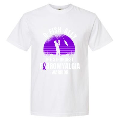 Funny Fishing Fibromyalgia Warrior Fisher Purple Ribbon Gift Garment-Dyed Heavyweight T-Shirt