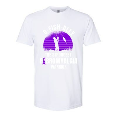 Funny Fishing Fibromyalgia Warrior Fisher Purple Ribbon Gift Softstyle CVC T-Shirt