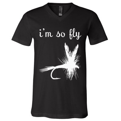 Fly Funny Fishing V-Neck T-Shirt