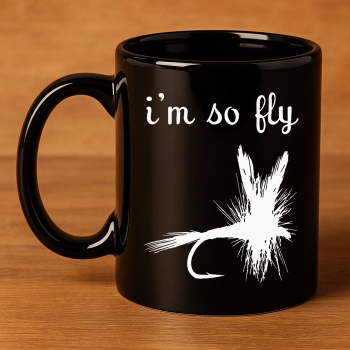 Fly Funny Fishing 11oz C Handle Ceramic Mug
