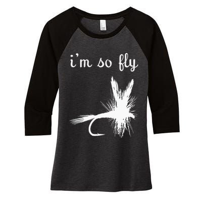 Fly Funny Fishing Women's Tri-Blend 3/4-Sleeve Raglan Shirt
