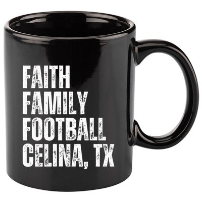 Faith Family Football Celina Texas Bobcats 11oz C Handle Ceramic Mug