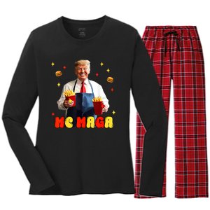 Fast Food Fun Parody Artwork Women's Long Sleeve Flannel Pajama Set 