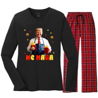 Fast Food Fun Parody Artwork Women's Long Sleeve Flannel Pajama Set 