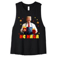 Fast Food Fun Parody Artwork Women's Racerback Cropped Tank