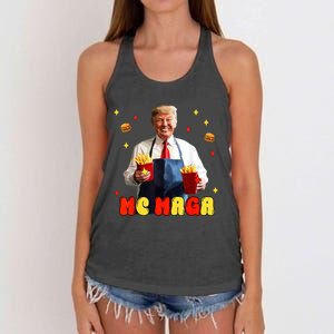 Fast Food Fun Parody Artwork Women's Knotted Racerback Tank