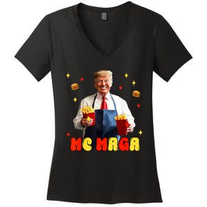 Fast Food Fun Parody Artwork Women's V-Neck T-Shirt