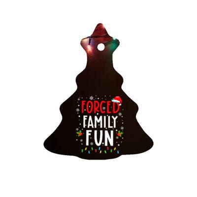 Forced Family Fun Winter Holidays Funny Christmas Adult Ceramic Tree Ornament