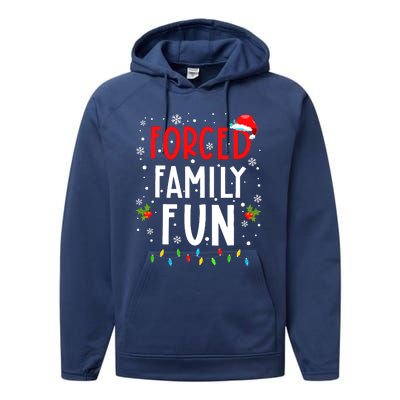 Forced Family Fun Winter Holidays Funny Christmas Adult Performance Fleece Hoodie