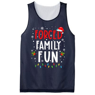 Forced Family Fun Winter Holidays Funny Christmas Adult Mesh Reversible Basketball Jersey Tank