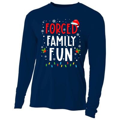 Forced Family Fun Winter Holidays Funny Christmas Adult Cooling Performance Long Sleeve Crew