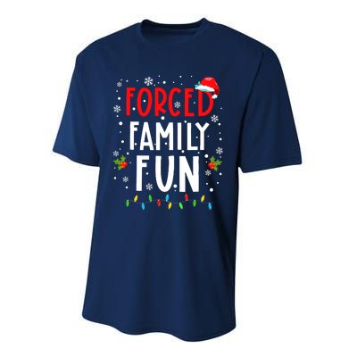 Forced Family Fun Winter Holidays Funny Christmas Adult Performance Sprint T-Shirt