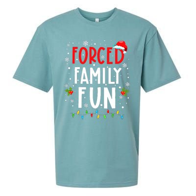 Forced Family Fun Winter Holidays Funny Christmas Adult Sueded Cloud Jersey T-Shirt