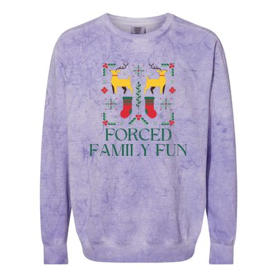 Forced Family Fun Ugly Christmas Colorblast Crewneck Sweatshirt