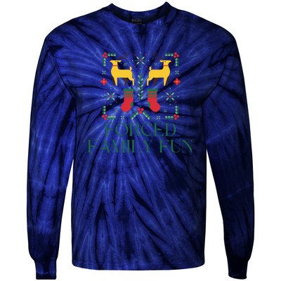 Forced Family Fun Ugly Christmas Tie-Dye Long Sleeve Shirt