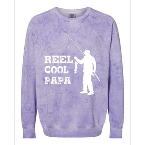 Fishing Fisher Funny Reel Cool Papa Great Gift Colorblast Crewneck Sweatshirt